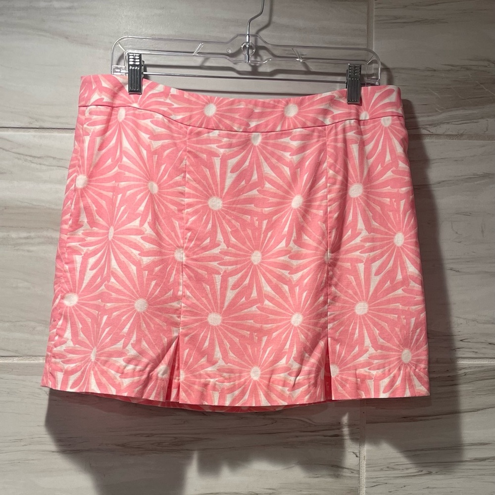 Vineyard Vines Pink and White Floral Print Skirt Size 10